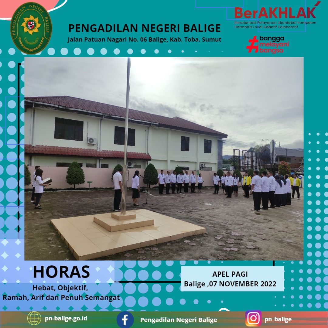 APEL PAGI PENGADILAN NEGERI BALIGE, 07 NOVEMBER 2022